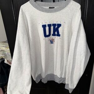 Vintage Kentucky Wildcats UK Embroidered White Crewneck Pullover Sweatshirt